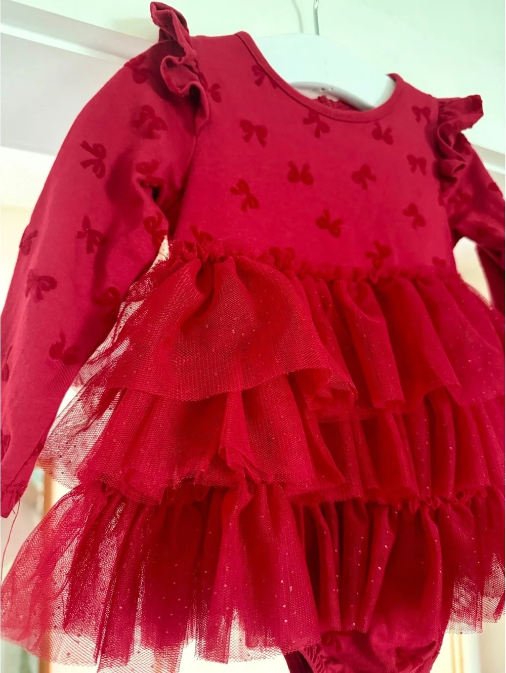 Rachel Zoe Red Tulle Dress Sz 12 Months EUC